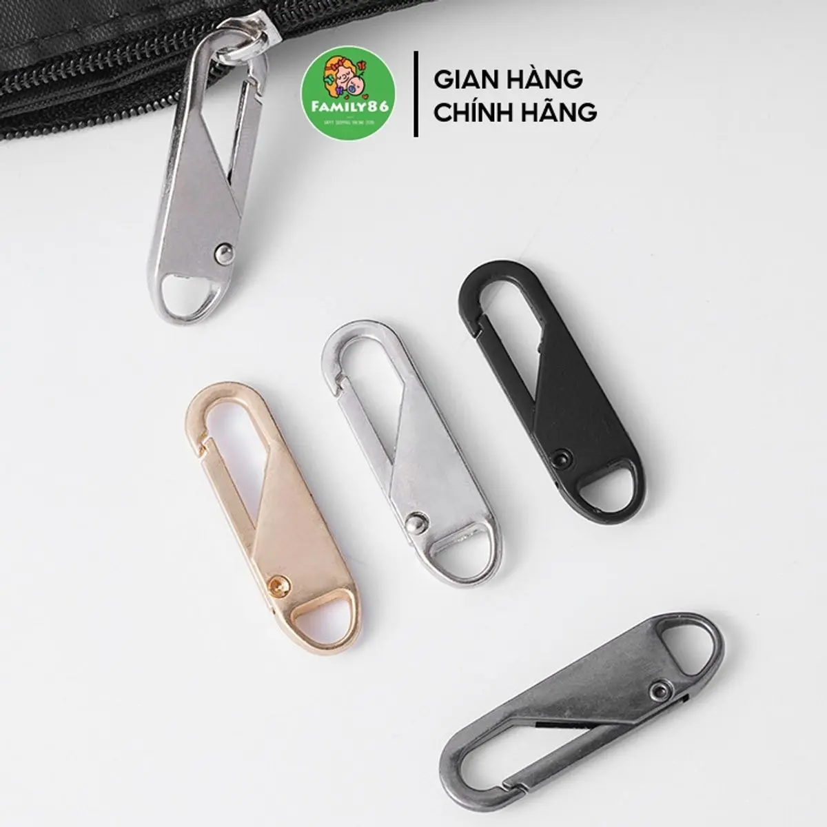 Đầu Khóa Kéo Thay Thế, Móc Khóa Kéo Zip Bằng Kim Loại Có Thể Tháo Rời Thay Thế Cho Khoá Túi Xách Quần Áo Balo