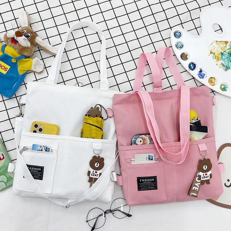 Túi Messenger Nữ Sinh Phong Cách Hàn Quốc, Túi Vải Bố Đeo Vai, Phong Cách Dễ Thương Dễ Phối Đồ Thích Hợp Cho Sinh Viên, Bạn Gái Cùng Phong Cách Túi Xách Bag Tote