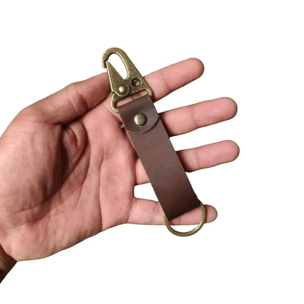 Gantungan kunci Tactical Outdoor Carabiner Keychain Leather Kulit Chains