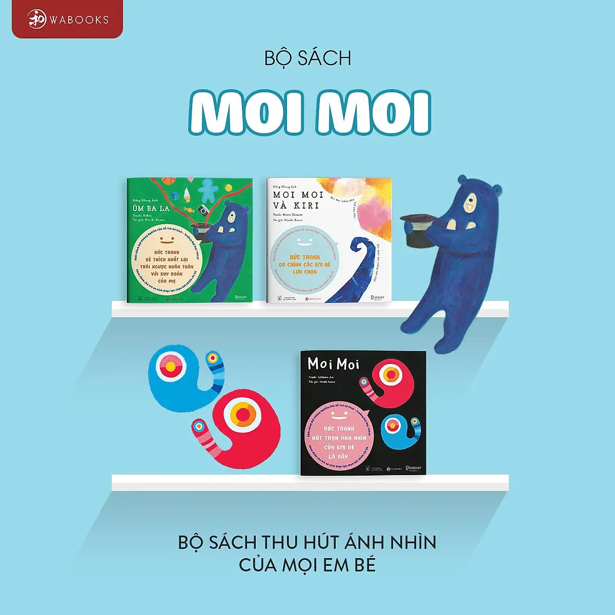 Combo 3 Cuốn Truyện Tranh Ehon Nhật Bản - Moi Moi, Moi Moi và Kiri, Úm ba la - Dành cho Trẻ 0-2 Tuổi - Wabooks
