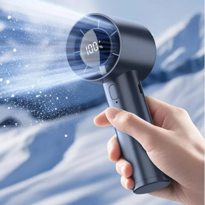 Portable Handheld Fan, 100 Speed Wind Control Rechargeable Fan with Digital Display, Suitable for Indoor and Outdoor Use, Summer Must-have 0
