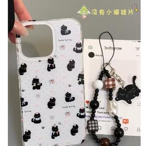 Polka Dot Cake Black Cat IMD Compatible with Huawei NOVA9/10 Phone Case MATE50/60 Large Hole Case P40/P50