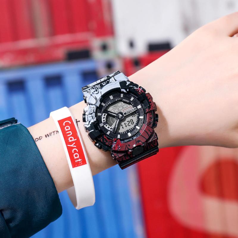 Product Introduction of One piece electronic watch for men and women, luminous sports alarm clock, waterproof, multifunctional, single display, trend 5