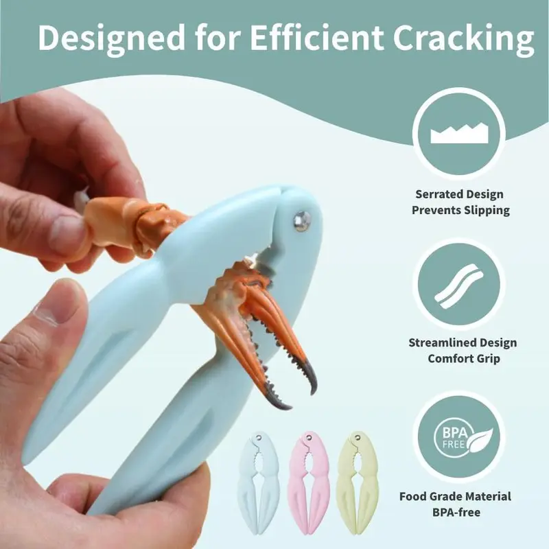 Crab Cracker with Tools, 1 Set Portable Crab Leg Cracker, Multifunctional Kitchen Seafood Tool, Household Crab Cracker, Outdoor Picnic Tool 2