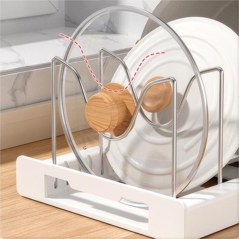 Kitchen Pot Storage Rack, Adjustable Kitchen Pot Lid Storage Rack, Multifunctional Kitchen Storage Organizer, Kitchen Accessories, House Organizers, Kitchen Organization,  Household Items 4
