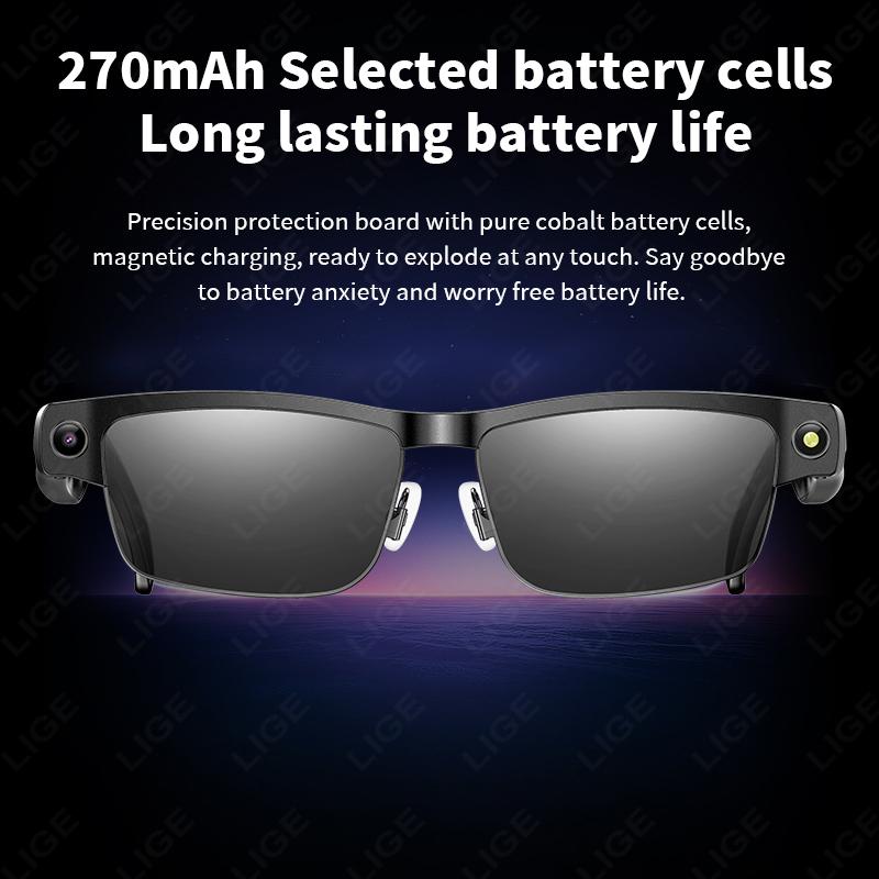Sunglasses Smart Glasses 8 Million Pixels Recording Videos AI Photo Recognition Answer Translation 270mAh Bluetooth Glasses New - Image 5