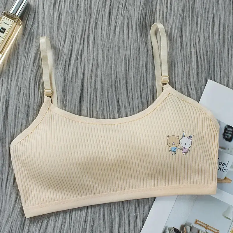 8-16 Years Kids Bras Young Girls Underwear Teenage Training Bras Women Cotton Kids cute Brassiere Tube Tops Girl's Sport Bras 6