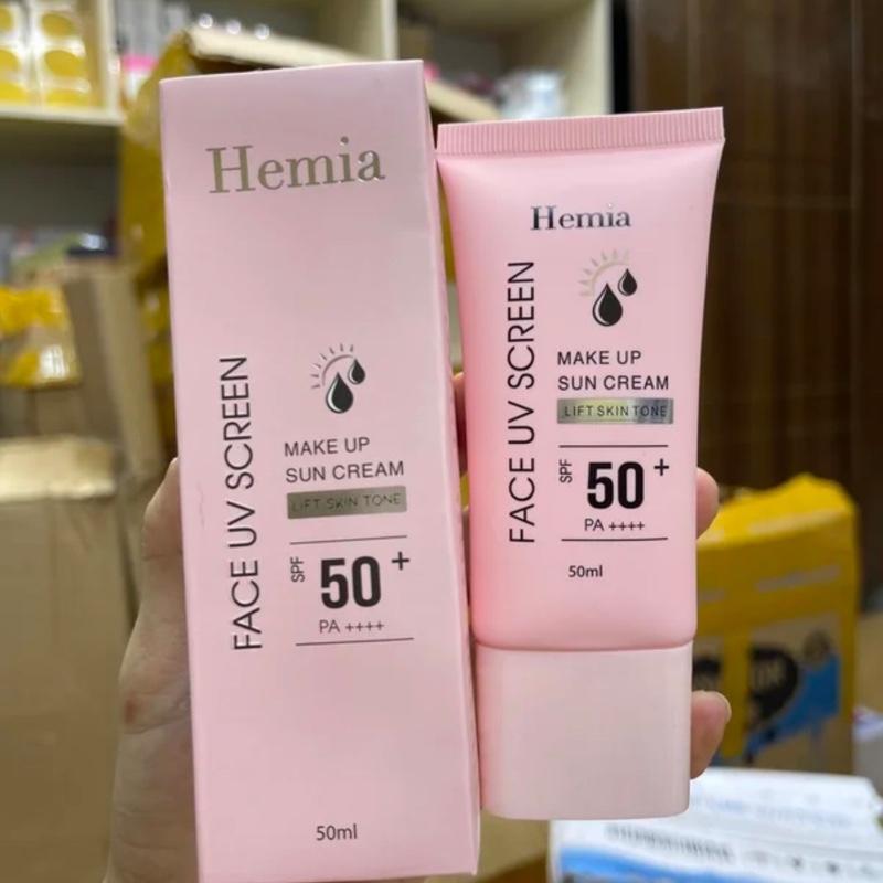  Combo 2 Tuýp Kem Chống Nắng Hemia Dành Cho Da Mặt Bảo Vệ Làn Da Khỏi Tia Cực Tím Nâng Tone Sáng Da Tự Nhiên Chất Kem Thẩm Thấu Nhanh Không Gây Bết Rít Không Lộ Vân Kem 