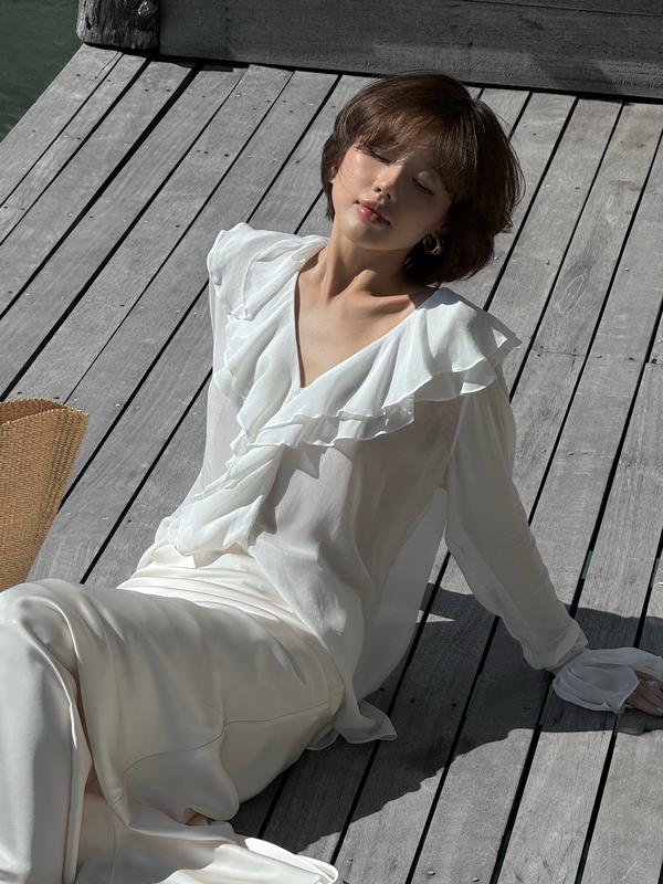  Áo sơ mi chiffon Charlotte Shirt HUONG BOUTIQUE HBSM1144 