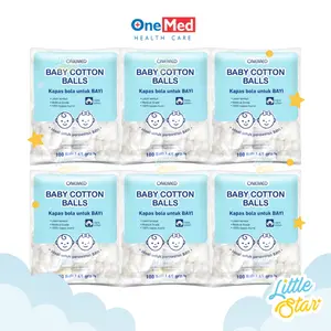 Paket Hemat 6 Pack Onemed Baby Cotton Ball Kapas Bola Bayi 65Gr isi 100 Pcs