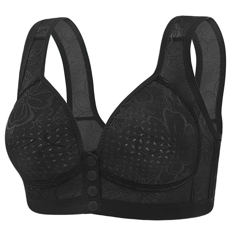 Product Introduction of New Large Size Beautiful Back Breathable Gather Sweat-absorbent No Steel Ring Front Buckle Side Breast Mother Bra 29
