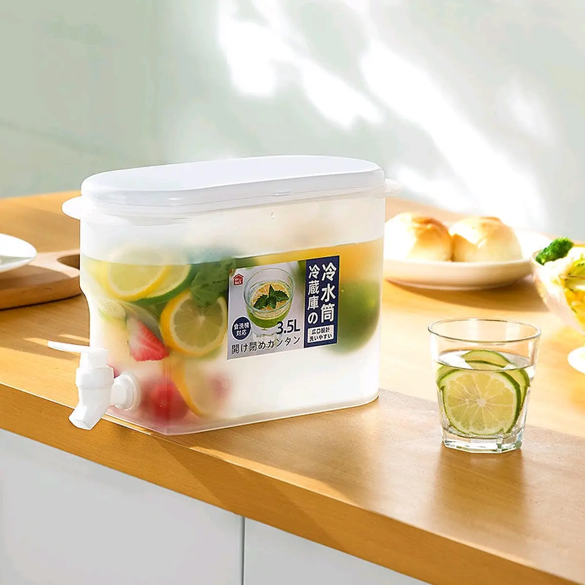 Bình Nhựa Dẻo Cao Cấp 3,5L Có Vòi Tiện Lợi - Phù Hợp Pha Nước Hoa Quả, Pha Trà Tủ Lạnh