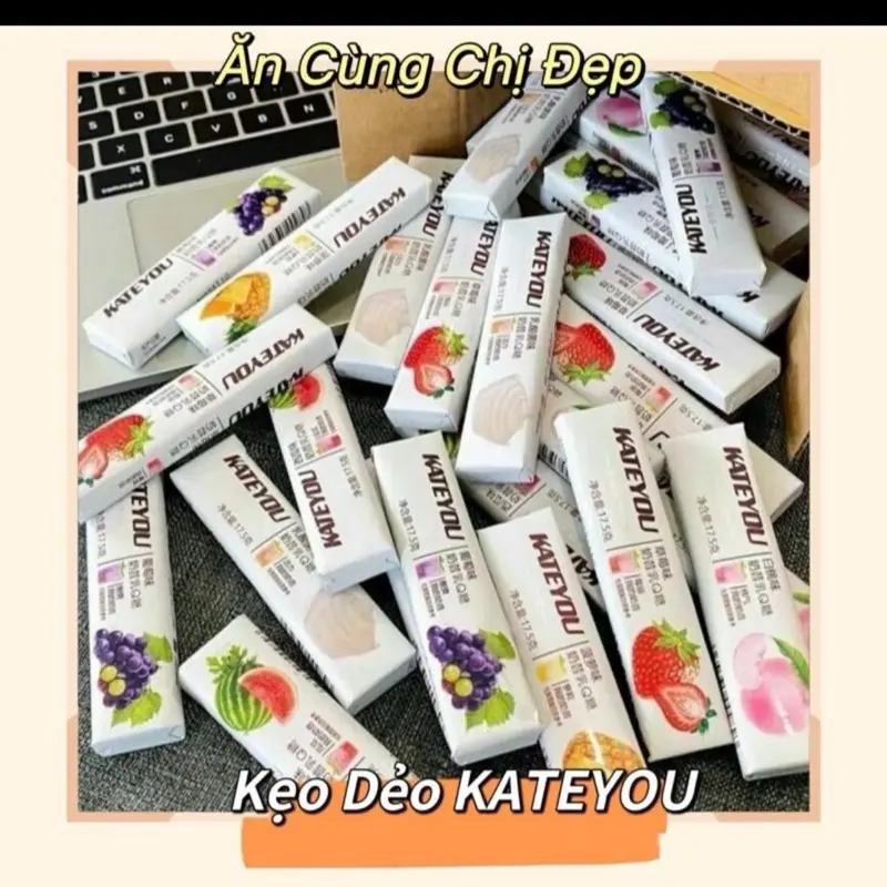 Kẹo Dẻo Sữa Chua Hương Trái Cây KATEYOU Siêu Thơm Ngon , Thanh 17gr 0