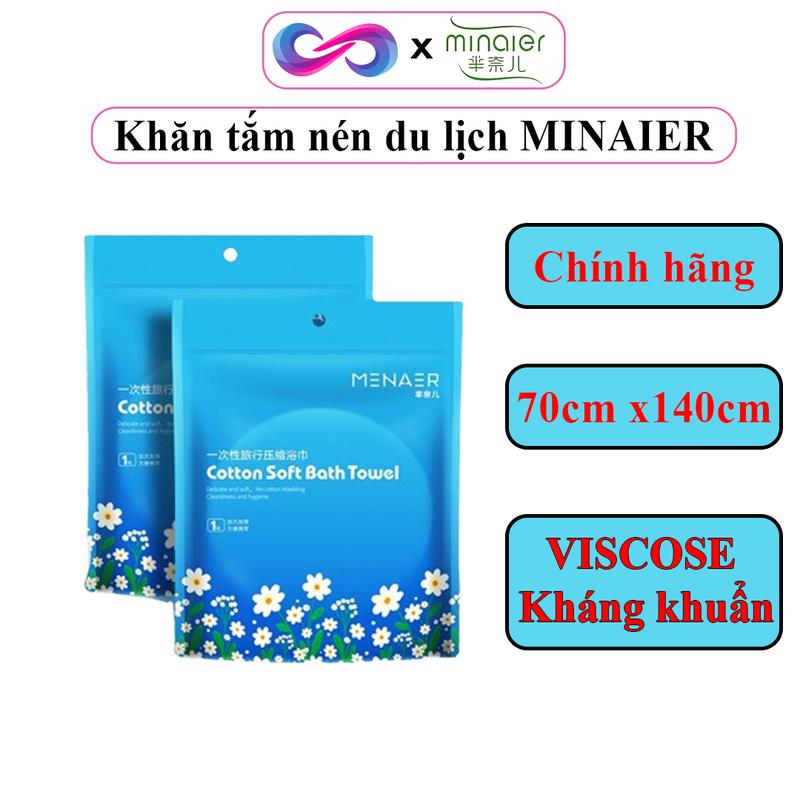 Khăn tắm nén du lịch minaier loại to dày dặn ,khăn tắm nén sợi vải viscose 70x140cm  thấm hút tốt an toàn cho da