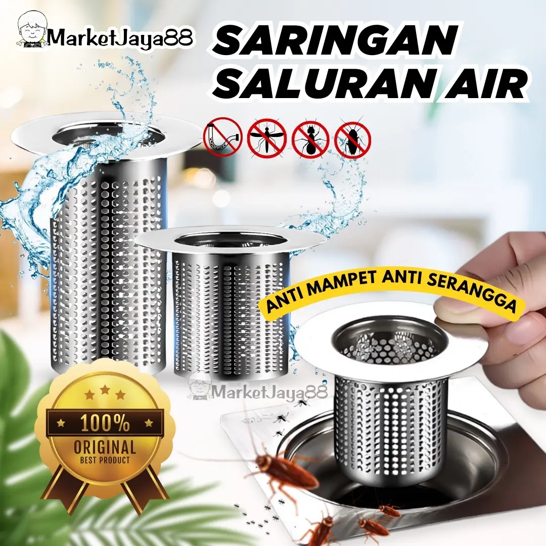 MJ88 Penutup Saluran Air Kamar Mandi 304 Stainless Steel Saringan Got kamar Mandi Anti Bau Saringan Kamar mandi Anti Rambut /Kecoa /Saringan Got kamar Mandi Stainless 304 Anti Kecoa Anti Mampet /Saringan Saluran Lantai Stainless Water Sink Filter Super