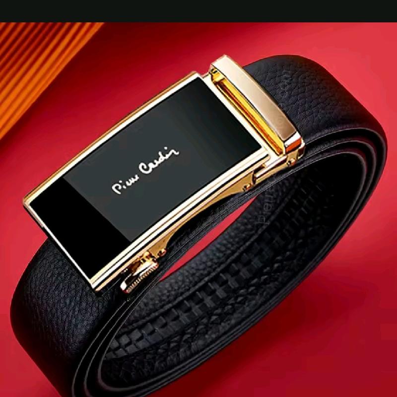 Thắt lưng nam da bò cao cấp thương hiệu Pierre Cardin khoá tự động mã BE_P2228 vàng sang trọng