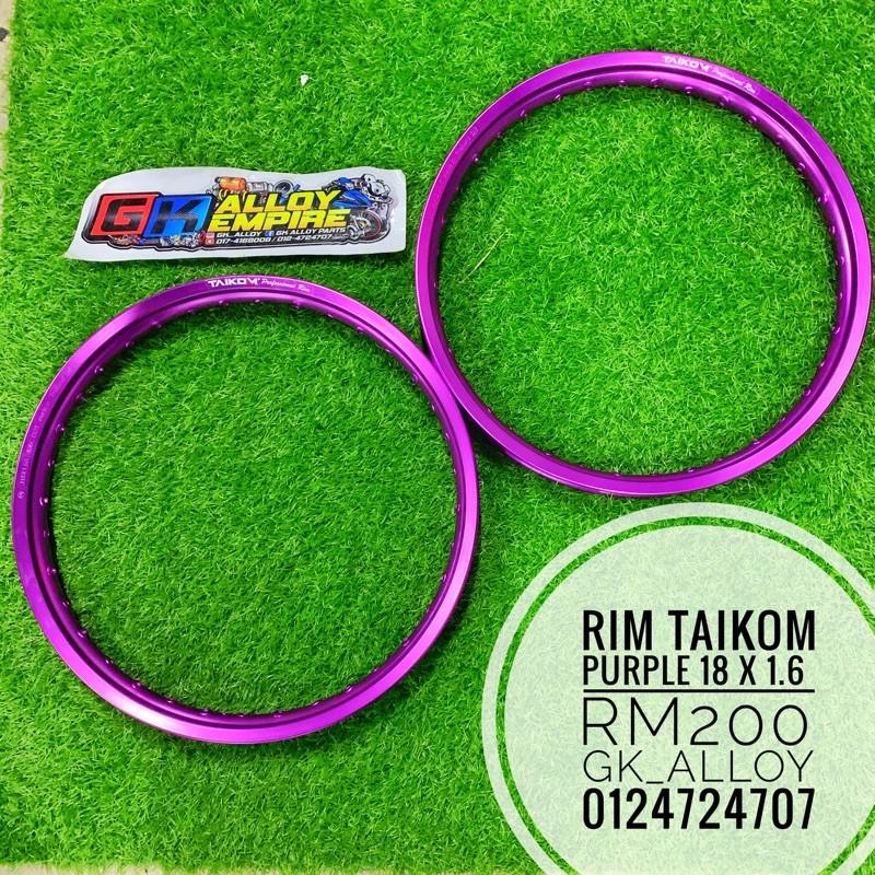 RIM ALLOY TAIKOM PURPLE SAIZ 18 x 1.6 SEPASANG - TikTok Shop Malaysia