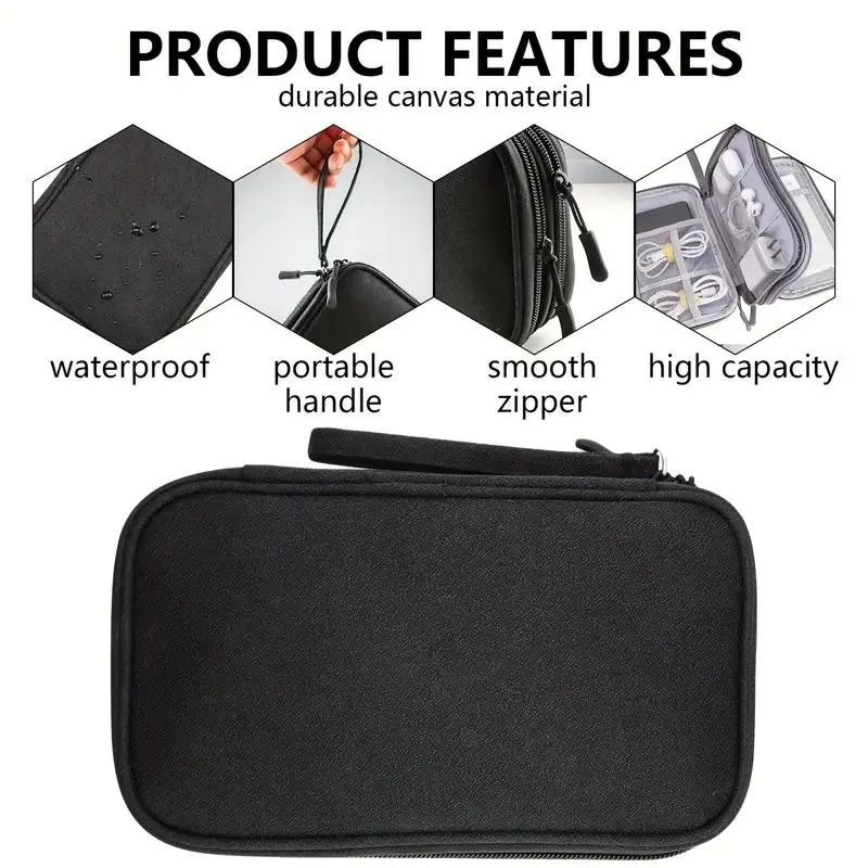 Multi-grid Travel Storage Bag, 1 Count Waterproof Electronic Product & Accessories Storage Bag, Durable Storage Organizer for Travel Office 4
