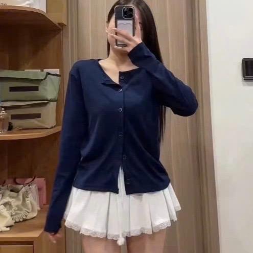Áo khoác cardigan trơn nữ nhiều màu form vừa, áo khoác len tăm kiểu bánh bèo tiểu thư nữ
