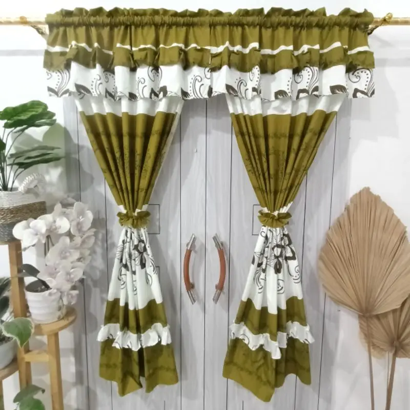 GORDEN JENDELA SERUT UK 100X150 cm Jendela Katun Tali 6