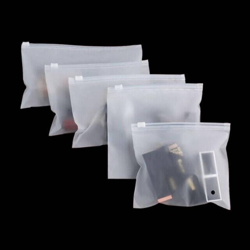 50Pcs With Air Hole Frosted Matte Storage Bag Reusable Sealed Clothing Packaging Travel Shipping Plastic Zipper Bag Cosmetic Storage 0