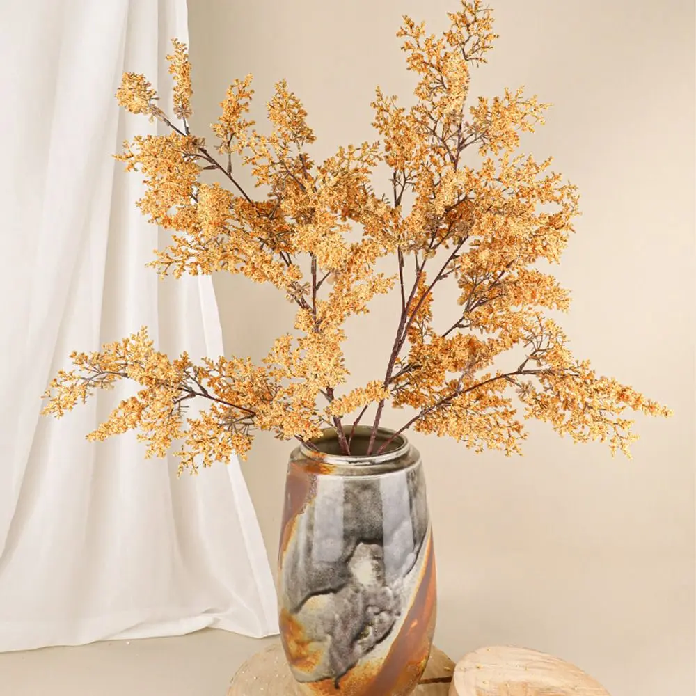Photography Props 108cm Artificial Smog Grass Branch Handmade Plastic Artificial Flower Floral Art Fake Plants Home Living Room Decor