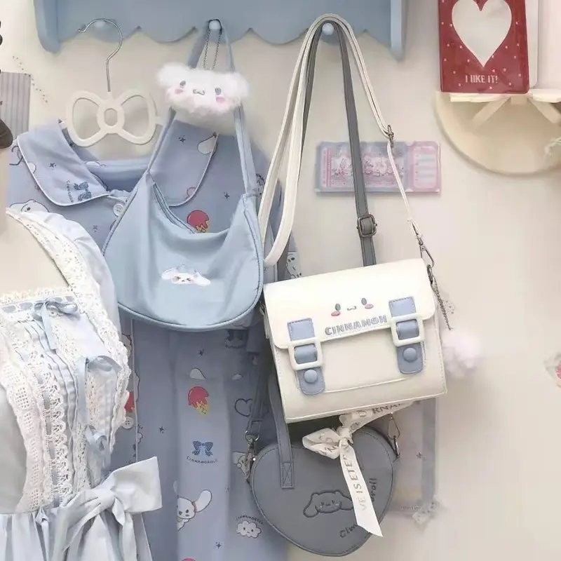 Túi đeo vai, phong cách Cô Gái Dễ Thương Hàn Quốc, túi Hoạt Hình, túi Tote Lolita, túi Đeo Chéo, thích hợp cho học sinh, làm bằng chất liệu PU, hình vuông, túi 7