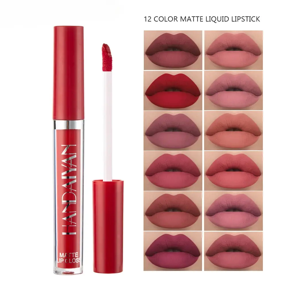 Matte Non-Fading Liquid Lipstick – Mini Tube Lip Gloss, NonStick Cup Lipstick Professional Women's Cosmetics