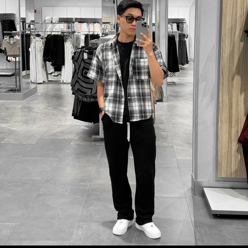 MENSHOPVn | Quần Dài Nam Ống Suông Sweatpant -Lưng Thun- Chất Nỉ Chân Cua 100%cotton- Dày Dặn Đứng Form Menswear Pants- Định Lượng 350GSM-