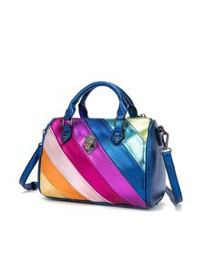 Lgbt Rainbow Stripe Pattern Handbag, Luxury Designer Handbags, Casual Pu Leather Zipper Shoulder Bag for Women, Daily Commuting Bag, Girl Fashionable Shopping Bag, Trendy University Bag