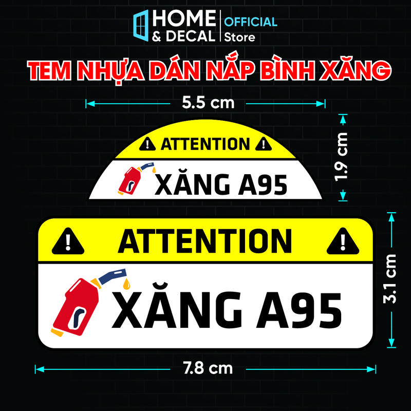  Tem Đổ Xăng Đổ Dầu Tem Dán Nắp Bình Xăng Bình Dầu Chú Ý Đổ Xăng A95 Cảnh Báo Đổ Dầu Diesel Cho Ô Tô Xe Hơi 
