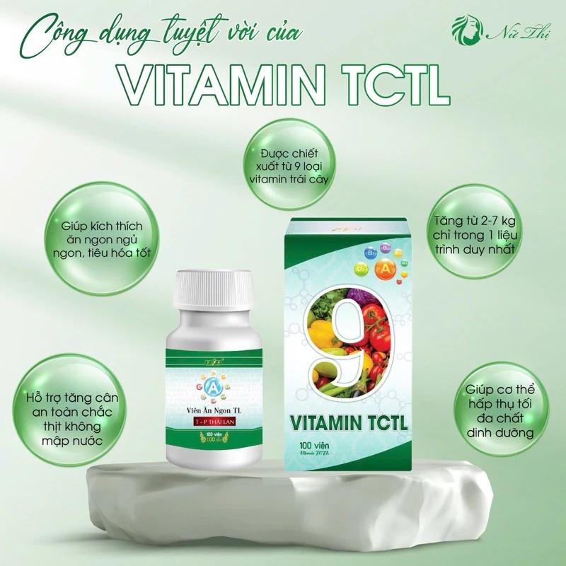 Combo 3 hộp Viên ăn ngon TL 100V , giúp tăng cân an toàn với 9 loại vitamin, hỗ trợ tăng cơ bắp và sức khỏe 1