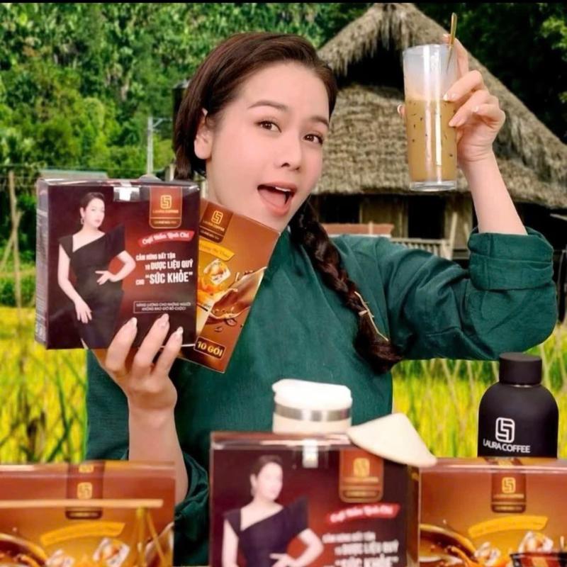 Combo 2 hộp 2 vị ( đông trùng hạ thảo và nấm linh chi ) cà phê hoà tan Laura Nhật Kim Anh, cafe đậm vị thơm ngon Coffee nescafe white original cafe  americano