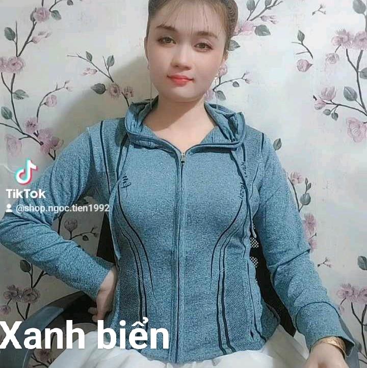 Áo khoác đốm có nón chống nắng áo có 4 túi tay có xỏ ngón chất Thun lạnh Nữ 1