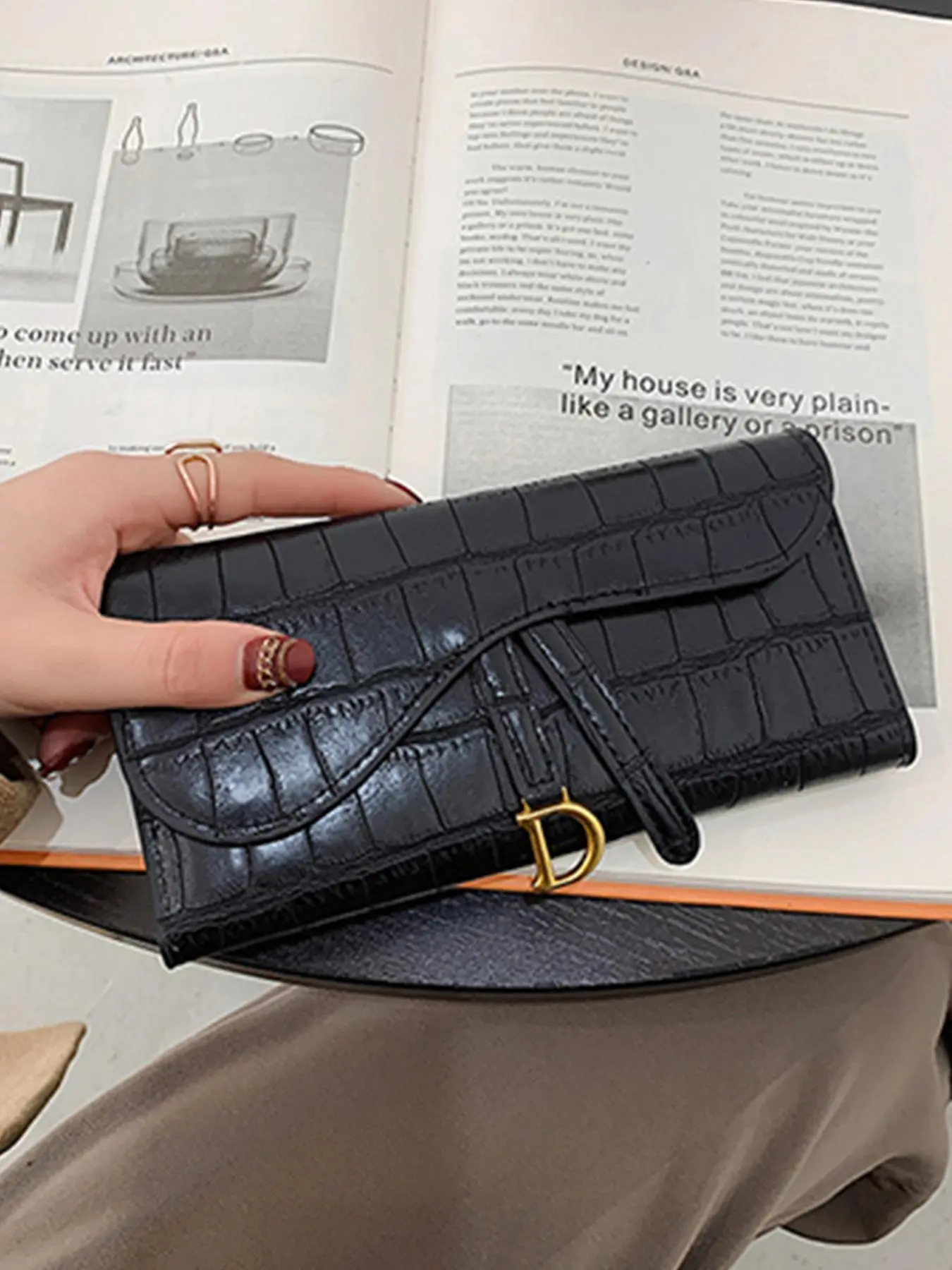 Women's Fashionable Solid Color Crocodile Embossed Card Holder, Casual Versatile PU Leather Card Holder, Trendy All-match Card Holder for Daily Use