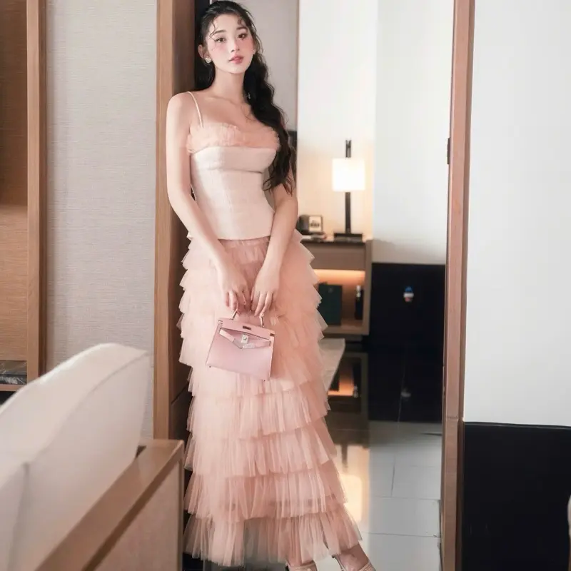Bộ Set Váy Cúp Tầng Hàng Thiết Kế Cho Nữ Dress Women Nữ