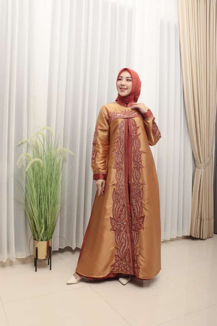 Gamis Pesta Bordir Madina Premium Dress Wanita