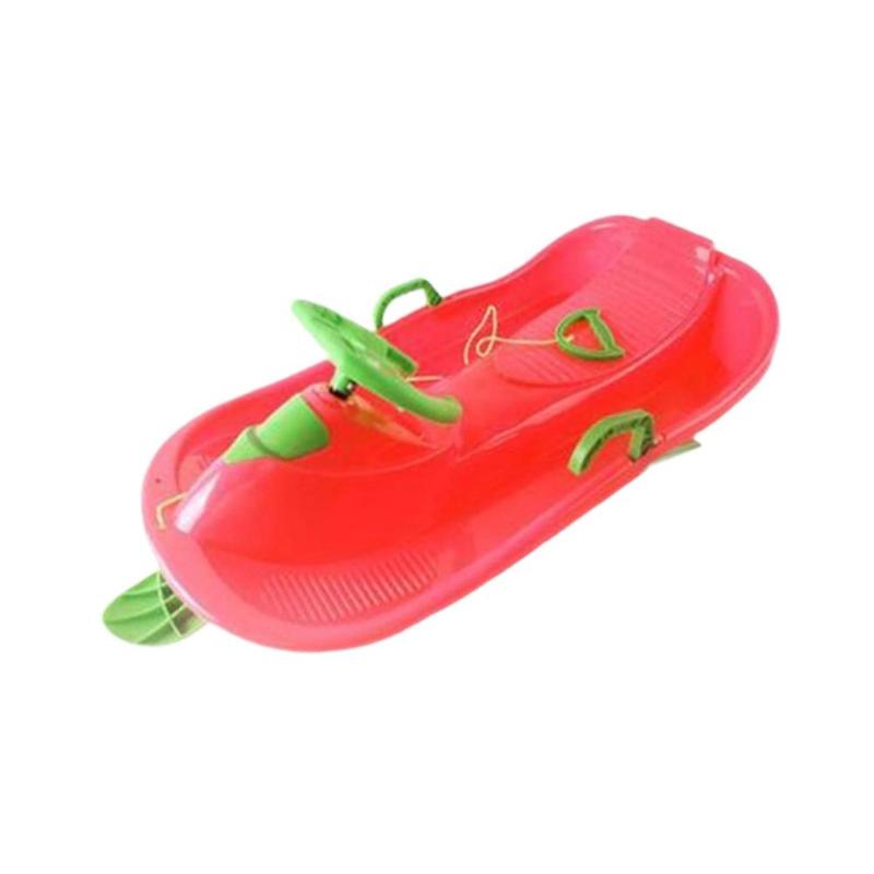 Snow Sled with Steering Wheel and Brake Portable Outdoor Unique for Downhill Versatile Ski Sled for Boys Kids Girls Children 7