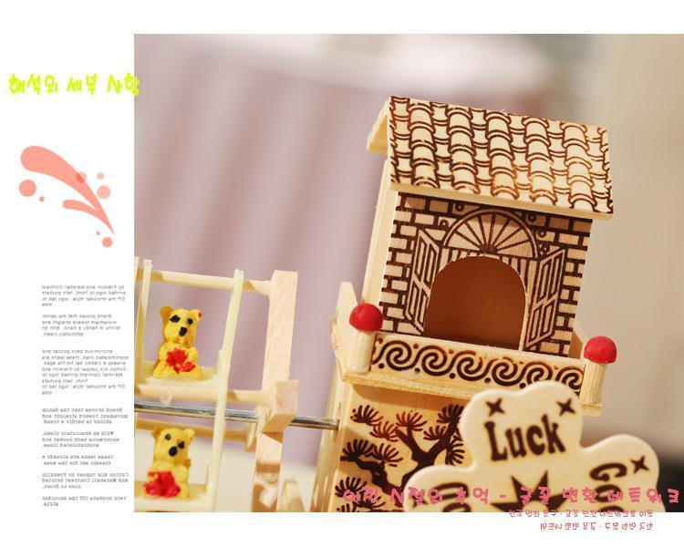 Product Introduction of Three-Story Cottage Windmill Music Box Ornament Creative Desktop Decoration Wooden Eight Tones Student Couple Gift 11