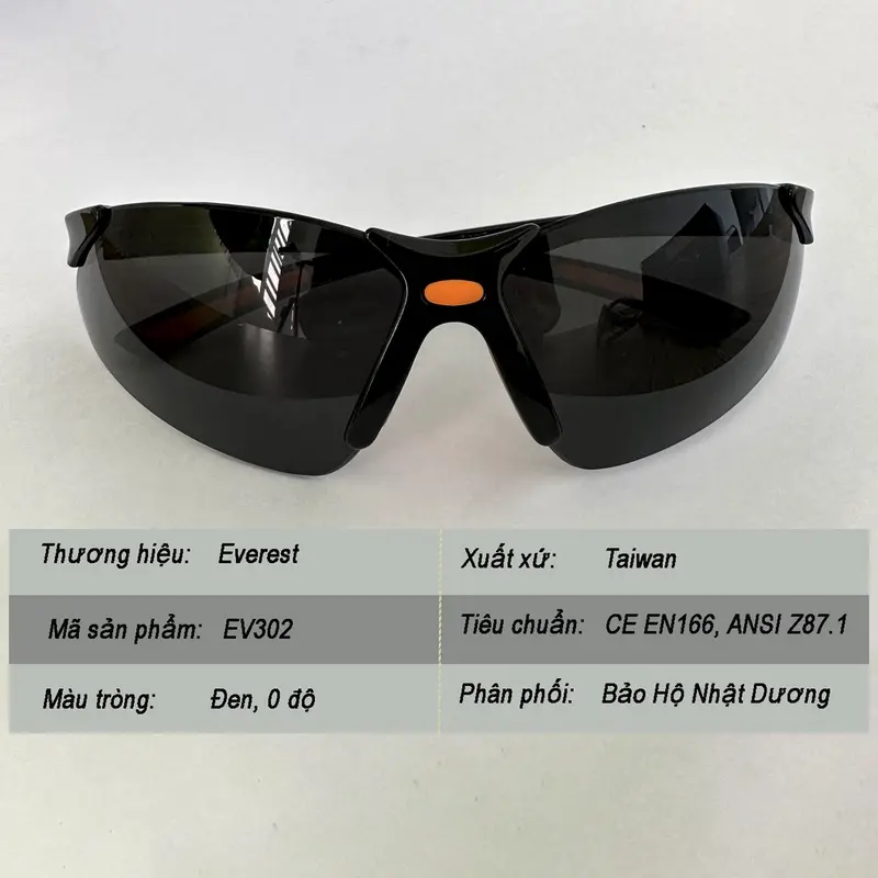 Kính bảo hộ Everest EV302 hàn điện, Kính chống bụi chắn gió dùng trong lao động đi xe máy chống tia UV 3