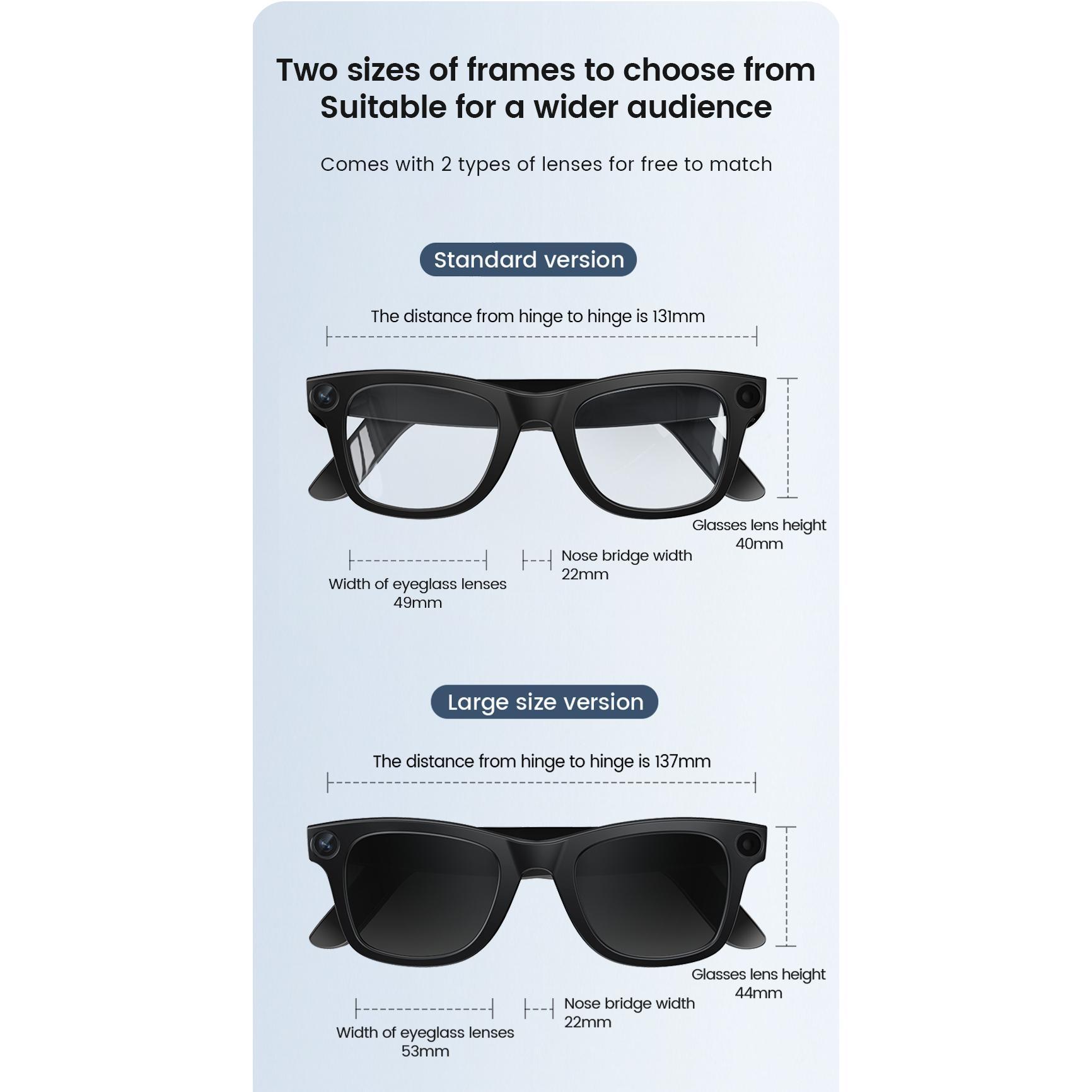 Ai Glasses with Camera  E02 8MP Real TIme Translation Anti-Shake Shooting Ai Voice Transcription Long Duration Wearable Headset - Image 2