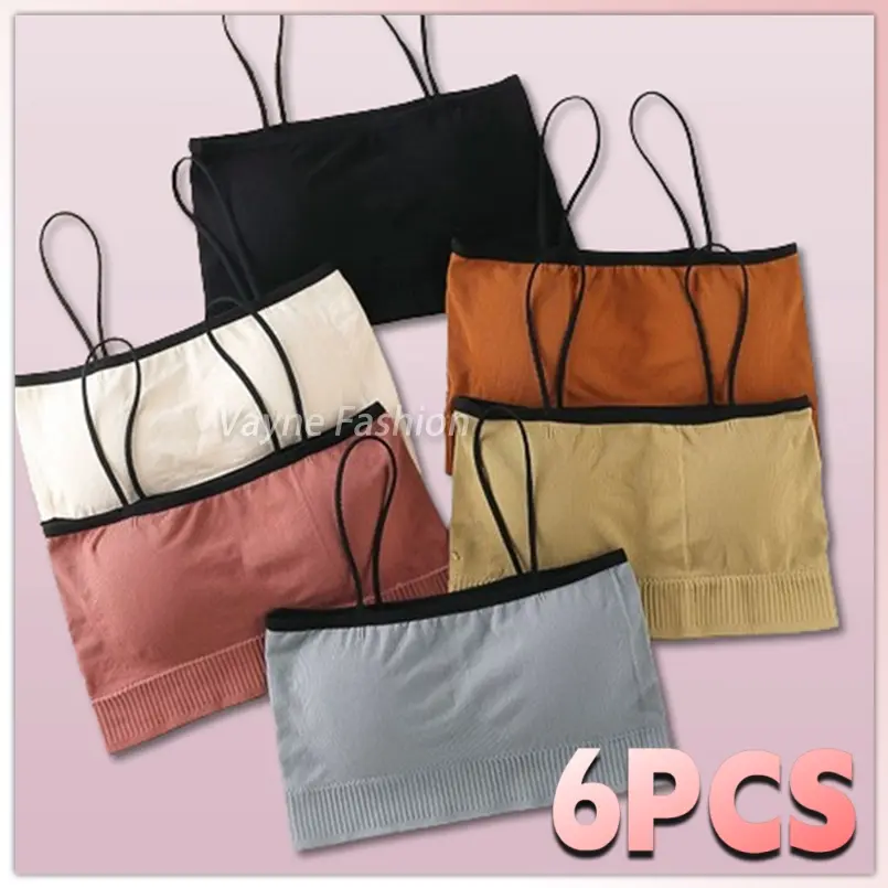 3/6PCS/SET Korean Sleevesless Camisoles Underwear Bra with foam