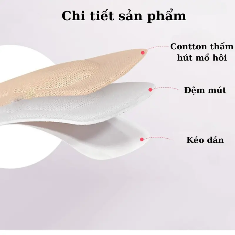 Miếng lót gót giày Set 2 Miếng lót giày bảo vệ sau gót, Miếng dán bảo vệ gót chân khi mang giày cao gót tiện dụng cho nữ 3
