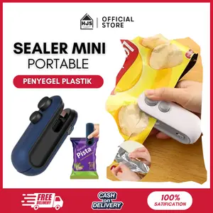 HJS Mesin Penyegel Kantong Makanan / Sealer Mini Snack Portable USB Rechargeable