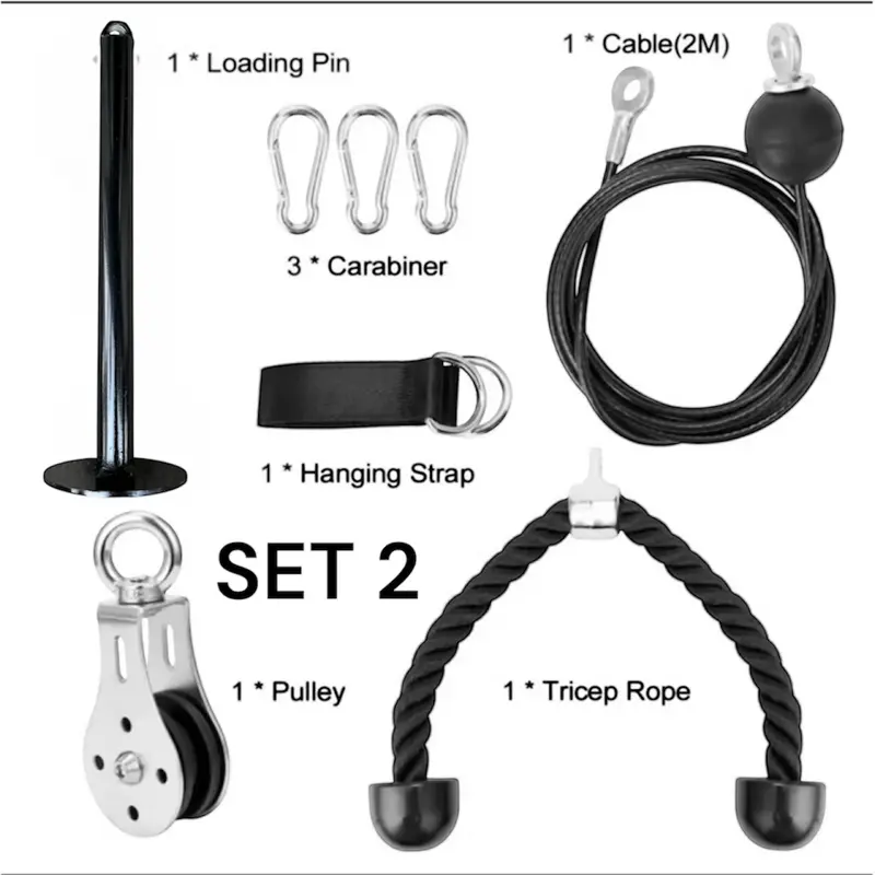 12 SET (RẺ VÔ ĐỊCH) Tập GYM Tại Nhà. Bộ Dây Cáp Ròng Rọc INOX Tập GYM Tại Nhà Tiện Lợi [TẬP FULL BODY] DA DẠNG BÀI TẬP 8