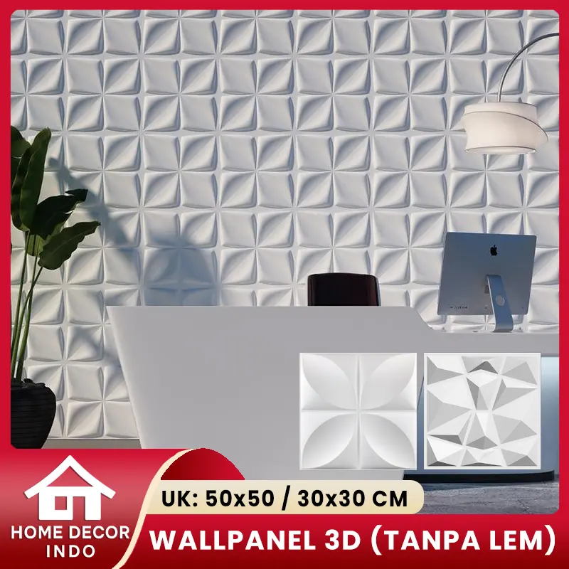 Home Decor -Promo Wall Panel 3D PVC Dinding  | Wall Panel 3D PVC Wallpaper Dinding 50x50cm 30x30cm Motif A13