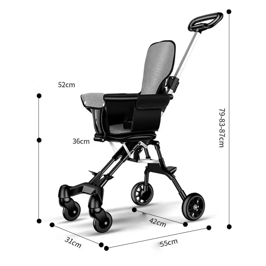 ( TẶNG ĐỆM LÓT) Xe Đẩy Gấp Gọn Xe Đẩy Đảo Chiều Cho Em Bé Đi Du Lịch Siêu Gọn Nhẹ