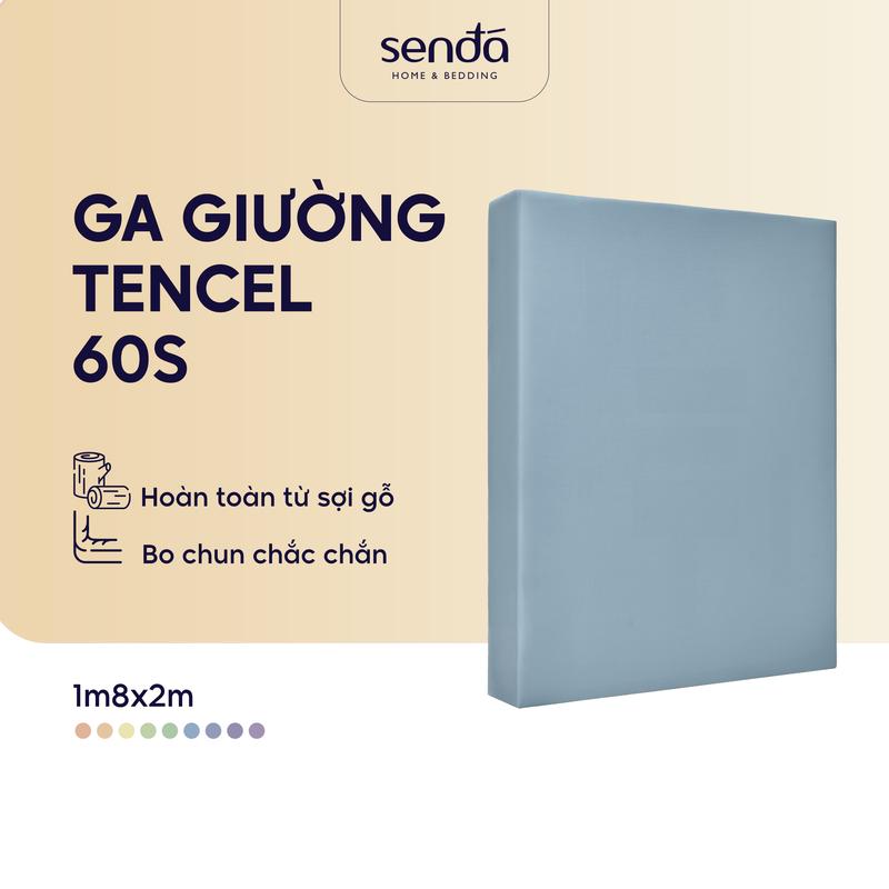 Ga giường Lụa Tencel 1m8x2m Sen Đá Home Bedding cao cấp trơn màu, drap bo chun trải nệm 1m8 x 2m, ra bọc đệm mát lạnh