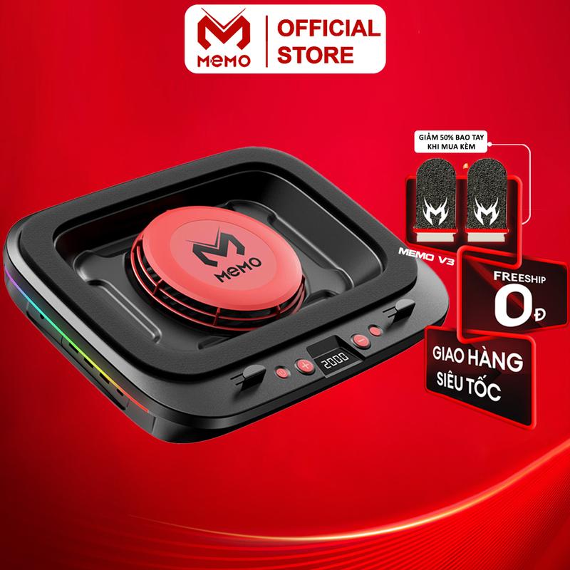 Đế tản nhiệt laptop gaming MEMO FL08 hơn 15 chế độ gió 7 mức điều chỉnh độ cao tăng fps máy tính chiến game LOL Valo