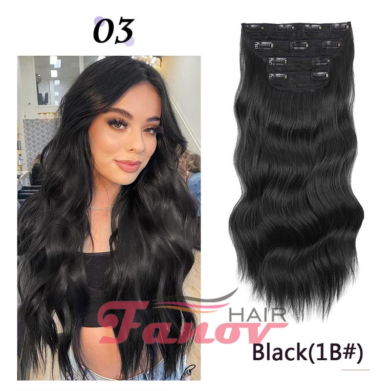 Product Introduction of Fanov-Human H connection, curly clip, 4 pcs/set, omber black and brown, for women and girls 18